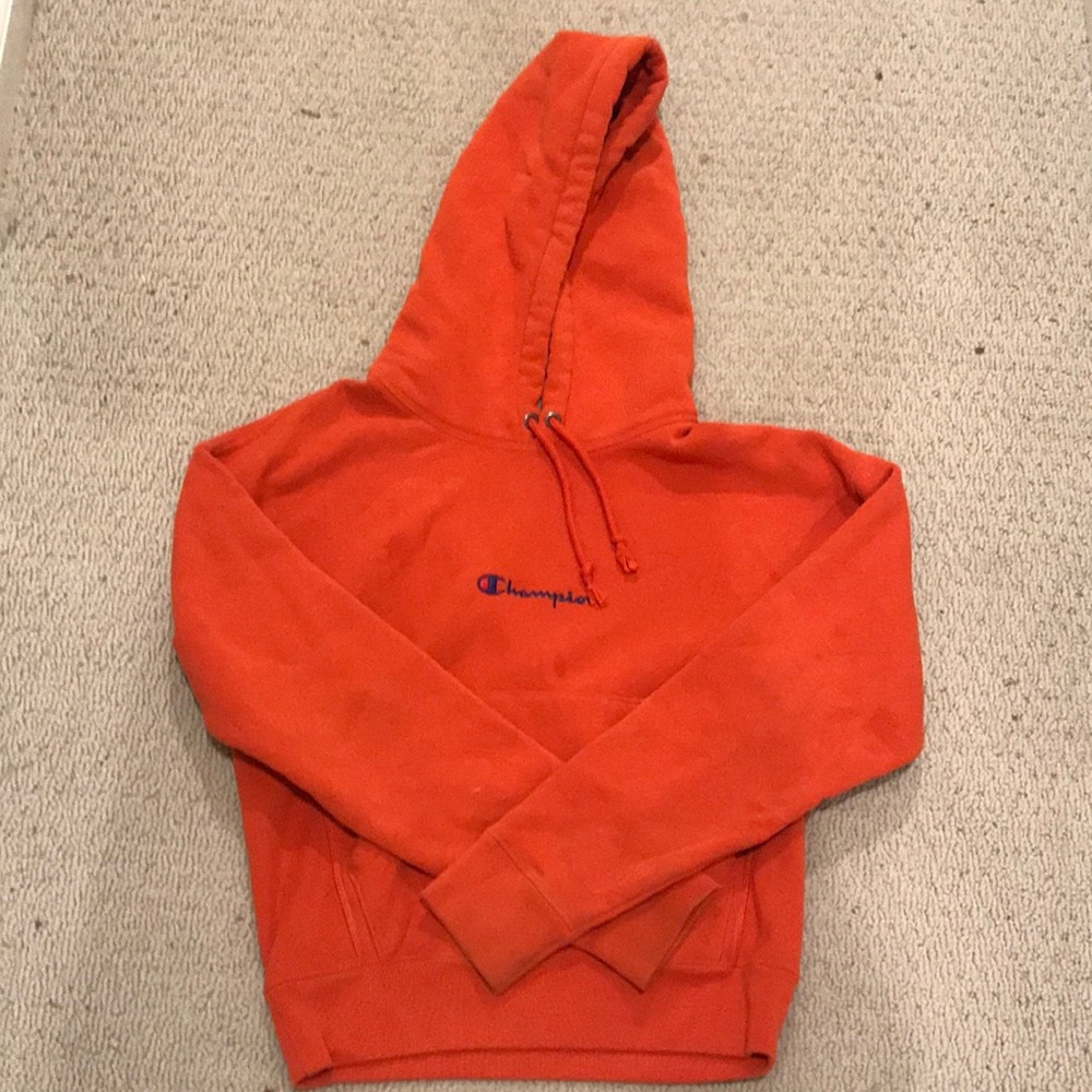 orange champion hoodie